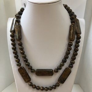 Beautiful 43 Inch Bronzite Necklace